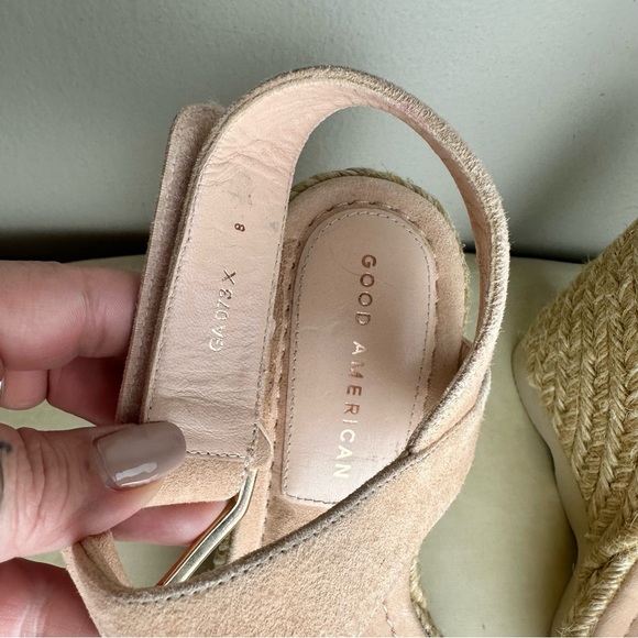 Good American Espadrille Wedge Sandal Sz 8 - Picture 7 of 8
